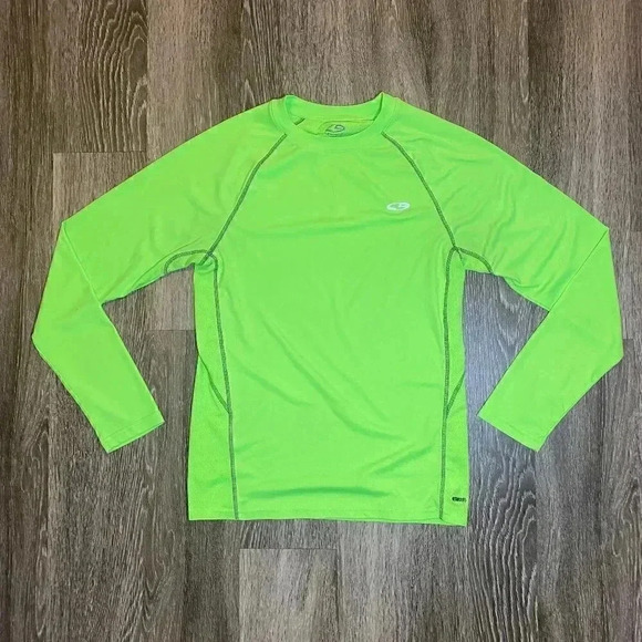Mens C9 Neon Green Long Sleeve Athletic Shirt - S - Picture 1 of 4